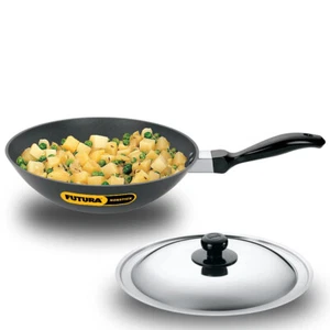Futura Nonstick 2 Liter Deep-Fry Pan (Stir-Fry Pan) With SS Lid Black - (NDL20S) - Picture 1 of 7