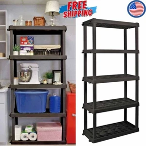 Heavy-duty Shelving Unit 5 Tier Garage Shelves Storage Rack 74" H x 18" D x 36"W - Picture 1 of 7