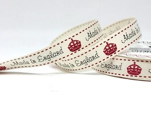 Made in England 16mm grosgrain ribbon sold per metre - Picture 1 of 1