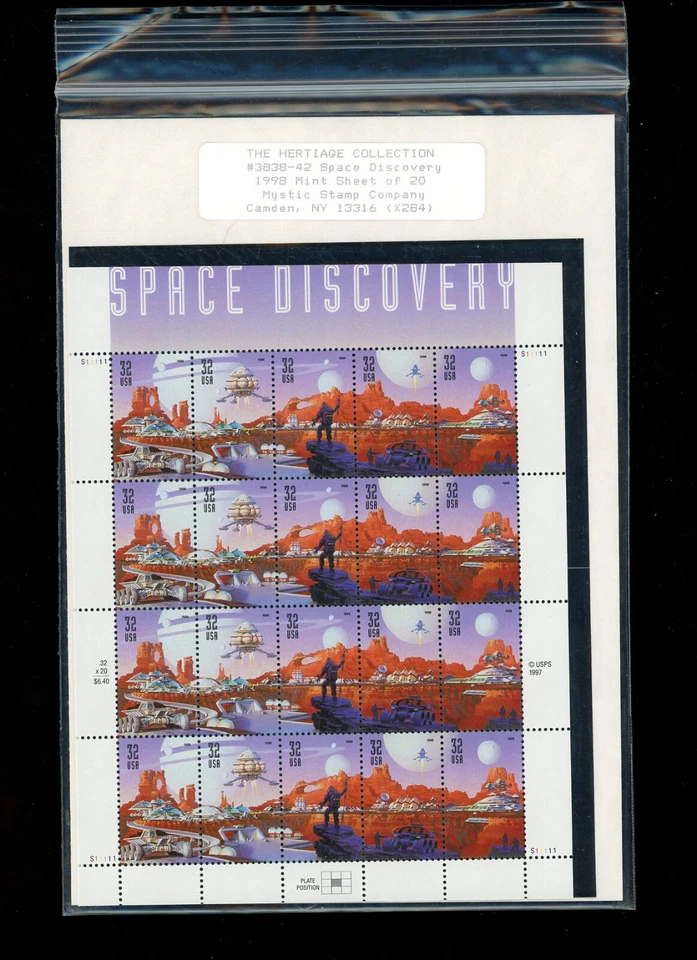 Mystic Stamps 1998 3238 - 3242 Space Discovery Sheet Of 20 Stamps M - Image 1 of 2