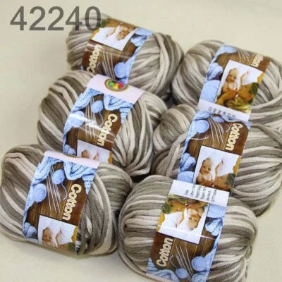 Venta 6 bolas x 50 g algodón súper suave grueso voluminoso alfombras de mano manta hilo de tejer 40 Foto 1 de 4