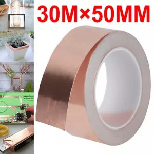 30M x 50mm Kupferband Kupferfolie Klebeband Selbstklebend Abschirm Schneckenband - Bild 1 von 12