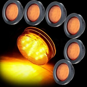 6x 13 led 2.5 inch Round Side Marker Truck trailer Light Amber for pickup - Picture 1 of 11