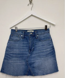 Women's Madewell Mini Denim Skirt Size 26 Leandra Medium Wash Cotton - Picture 1 of 4