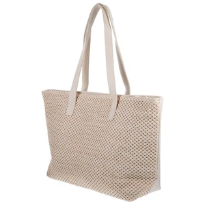 Large Capacity Handbag Travel Beach with Zip Handwoven Shoulder - Picture 1 of 12