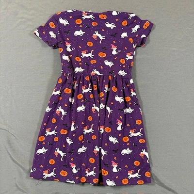 Vestido Emma and Elsa Niñas Talla 6 Halloween Gatos Calabazas Murciélagos Púrpura Foto 1 de 4