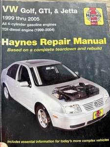 Haynes Repair Manual: Volkswagen Golf, GTI & Jetta 1999-2005 & TDI 1999-2004. - Picture 1 of 7