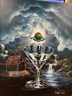 Impresión artística en lienzo Martini oliva edición limitada firmada por Michael Godard 183/250 Foto 1 de 3