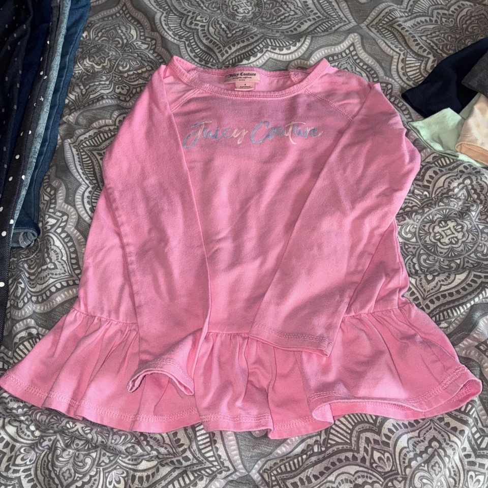 Top Juicy Couture para niños pequeños rosa peplum talla 6 manga larga Foto 1 de 4