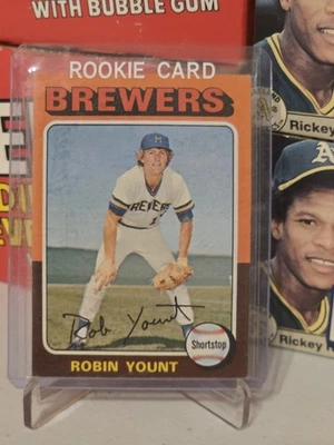 Tarjeta de novato Robin Yount RC 1975 Topps #223 EX ¡Bonita! Milwaukee Brewers  Foto 1 de 4