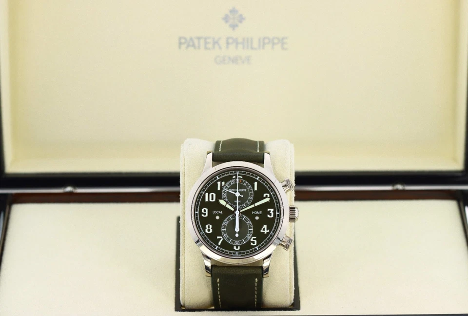 Хронограф Patek Philippe 5924G-010 Pilot Travel Time Flyback хаки зеленый белое золото - Изображение 1 из 4
