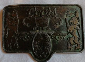 Vtg Brass Coors Belt Buckle Banquet Beer 7" USA - Picture 1 of 4