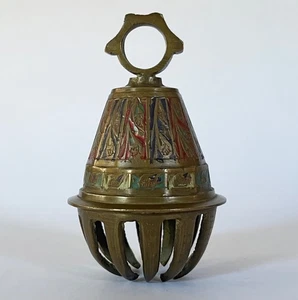 Campana artiglio elefante vintage in ottone dalla forma insolita, India, senza clapper - Foto 1 di 4