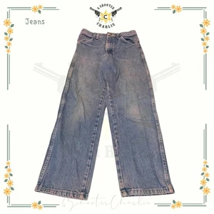 Wrangler Blue Jeans Boys Size 14 Regular Relaxed 5RUBWEY Pink Acid Wash - Picture 1 of 6
