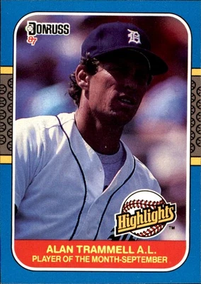 Alan Trammell 1987 Donruss Highlights #51 Tigers ENVÍO GRATUITO AutographDen Foto 1 de 2