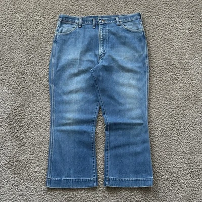 Pantalones de mezclilla vintage años 70 Wrangler sin defectos talla 38x27 azul garra cremallera hechos en EE. UU. Foto 1 de 4