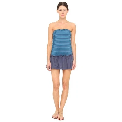 Marc By Marc Jacobs Top Mare Da Donna Blu Taglia M Copricostume A Righe Tara - Immagine 1 di 4