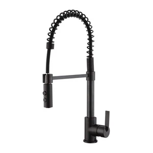 Grifo de cocina rociador extraíble de un solo mango Euro Spring con accesorios oxidado - Imagen 1 de 8