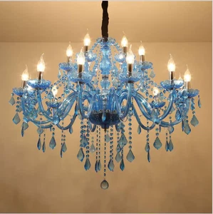 European Mediterranean Blue Crystal Chandelier Cafe KTV Cafe Club Colored Chande - Bild 1 von 9