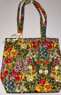 Bolso de Mano Vera Bradley Algodón en Ramo de Prado Flores Coloridas Foto 1 de 4
