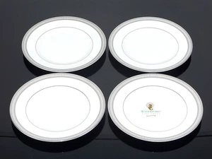 "PLATOS DE ENSALADA INGLESA WATERFORD CARINA PLATINUM 8"" - NUEVOS - JUEGO DE 4" - Imagen 1 de 4