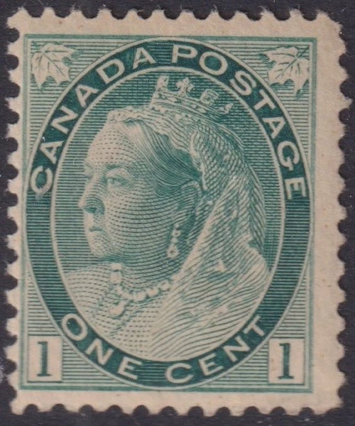 CANADA Sc#75 MNH QUEEN VICTORIA 1¢ GRAY GREEN NUMERAL ISSUE - Image 1 of 1