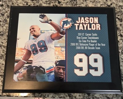 NFL 迈阿密海豚队杰森泰勒退休牌匾安装记忆  — 第 1/4 张图片