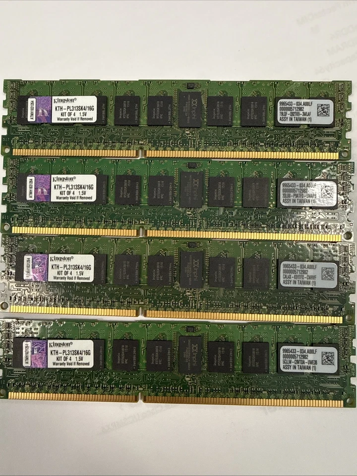 Kingston 16GB(4x4GB)240-Pin DDR3 SDRAM ECC Registered DDR3 1333 KTH-PL313SK4/16G - Image 1 of 1