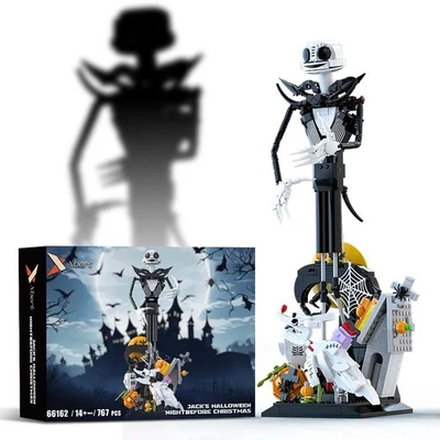 💀 Набор для моделирования ужасов с жутким черепом из 767 предметов — дисплей с призрачным скелетом - Изображение 1 из 4