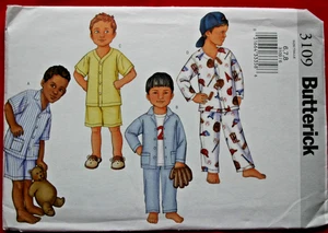 Patrón de costura Butterick 3109, tallas 6-7-8, top, pantalones cortos y pantalones para niño sin cortar FF - Imagen 1 de 2