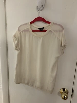 Vince Girls Tee Dressy Super Cute Size L Large Cream Ivory chiffon - Image 1 of 4