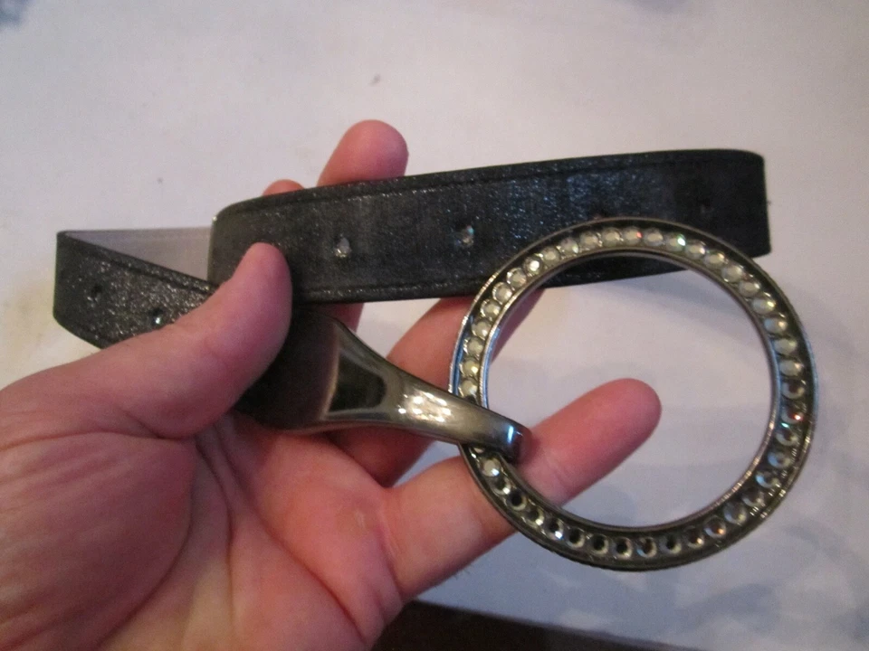 SIMON HEBILLA DE CINTURÓN Y CINTURÓN - CRISTALES DE SWAROVSKI - CUERO JENKINS - BBA - 27 Foto 1 de 4