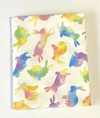 Tela de edredón de algodón Fat Quarter Easter acuarela conejitos Foto 1 de 2