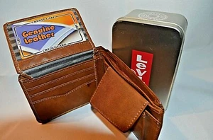DE COLECCIÓN - LEVIS Serie 501 - CUERO MARRÓN WALET PARA HOMBRE - Imagen 1 de 10