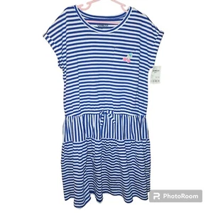 Oshkosh Dress Blue Stripes Girls Size 10/12 New With Tags NWT - Picture 1 of 6