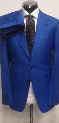 Solapa/bolsillo para billetes azul real super 150 lana cerruti cosida pico Foto 1 de 4