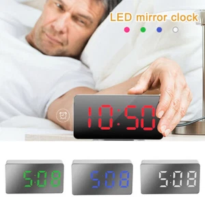 Mini LED Electric Digital Alarm Clock USB Charge Temperature Display for Kids - Picture 1 of 21