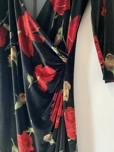 Moda International Velvet Ruched Black Cocktail Dress Valentines Day! XS EUC - Picture 1 of 4