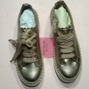 New Kate Spade Lena Sneakers 6 M Rose Gold Leather - Picture 1 of 21