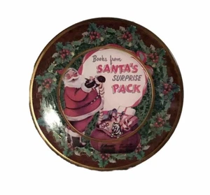 Katherine's Collection Books from Santa's Surprise Pack Glass Plate - Picture 1 of 11