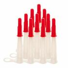 6 SPARE NOZZLES WITH RE-SEALABLE RED CAP FOR SILICONE MASTIC CAULK AND ADHESIVE
