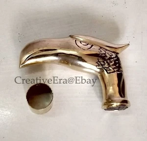Brass Eagle Walking Stick Vintage Style Handle Head Designer FOR Wooden Cane  - Picture 1 of 4