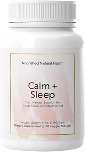 Nourished Natural - Calm + Sleep Capsules for Deep Rest & Relaxation with Ash... - Picture 1 of 6