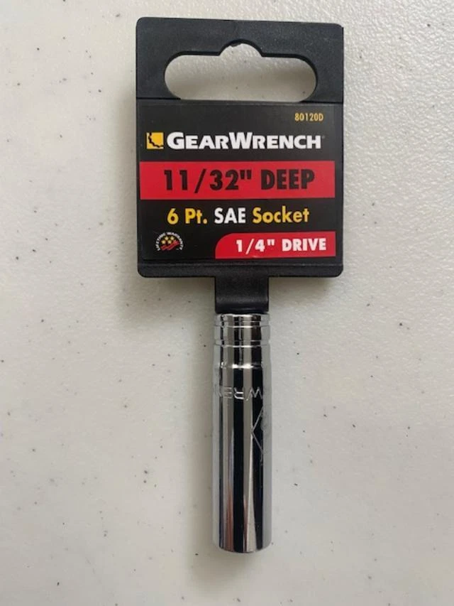 Gearwrench 80120D 1/4" Drive 6 Pt Deep SAE Socket 11/32" - Image 1 of 1