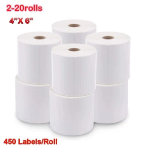 4"x6" Thermal Shipping Labels 450 PerRoll For Zebra ZP450 Eltron 2844 2-20 Rolls - Picture 1 of 15