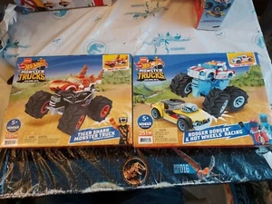 Mega Construx Hot Wheels Monster Trucks Sets Tiger Shark+ Rodger Dodger Lot of 2 - Picture 1 of 9