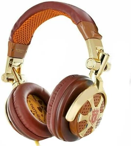 Auriculares estéreo multimillonarios estilo DJ dorados/marrones - Imagen 1 de 7