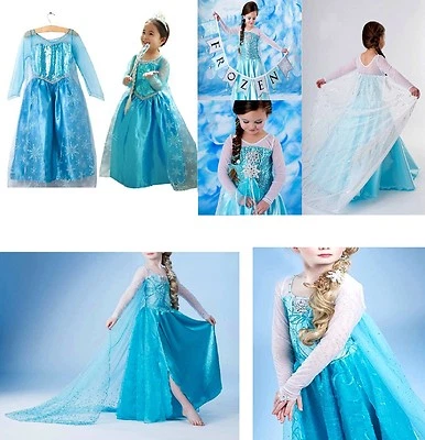 Frozen - Vestiti Carnevale Elsa 2-12 Y anni - Dress up Elsa Costumes 789005-7 E - Immagine 1 di 4