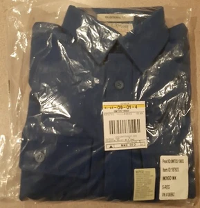 Nueva Camisa 2014 L L Frijol Tinta Índigo Azul Gamuza Abotonada Talla Hombres Pequeña Regular - Imagen 1 de 4