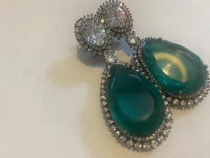 18k on4k gold emerald victorian cartier Earrings Dangler Chandeliers red carpet - Picture 1 of 9